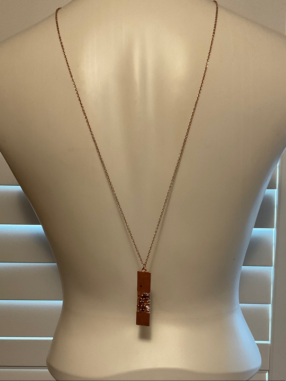 Minimal Rose Gold Vertical Bar Necklace - Women Jewelry